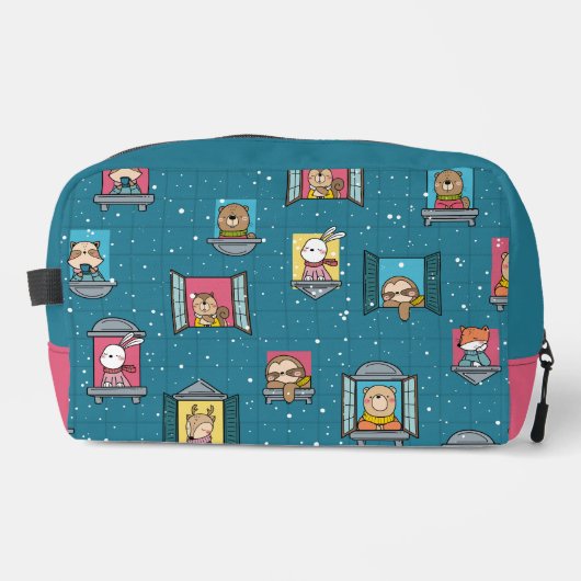 Dieren bij het raam toilettasje (Voorkant)