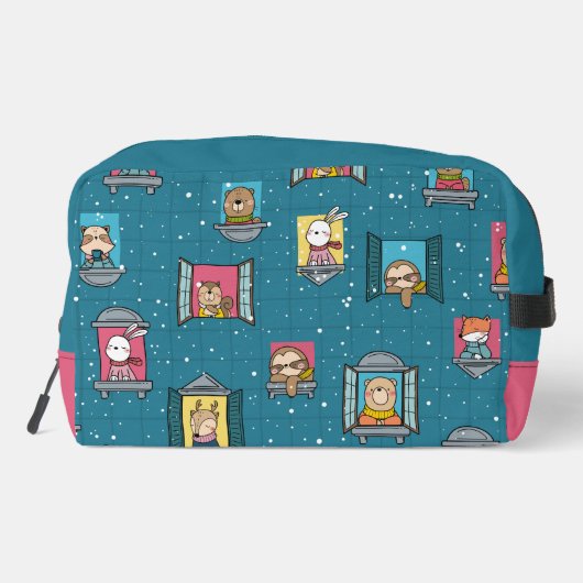 Dieren bij het raam toilettasje (Achterkant)