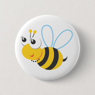 Dieren - Bijen Ronde Button 5,7 Cm