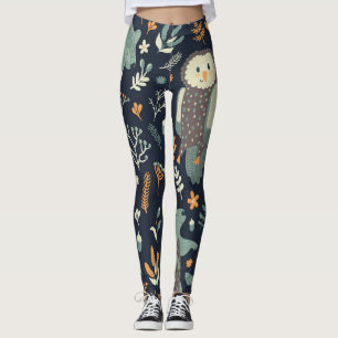  Dieren Bloemen Naadloze Textuur Leggings