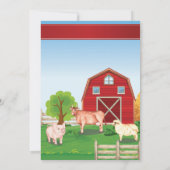 Dieren Boerderij Verjaardagsuitnodiging Barnyard V Kaart (Achterkant)