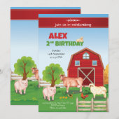 Dieren Boerderij Verjaardagsuitnodiging Barnyard V Kaart (Voorkant / Achterkant)