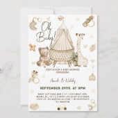 Dieren Boho Baby Shower Uitnodiging (Voorkant)