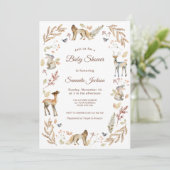 Dieren Bos Baby Shower Kaart (Staand voorkant)