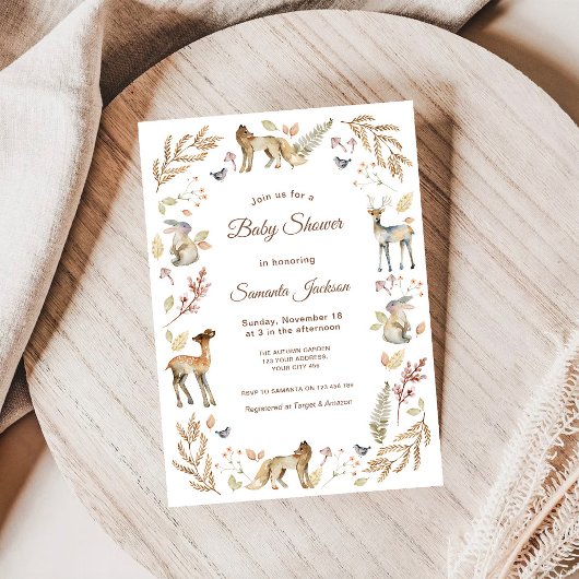 Dieren Bos Baby Shower Kaart