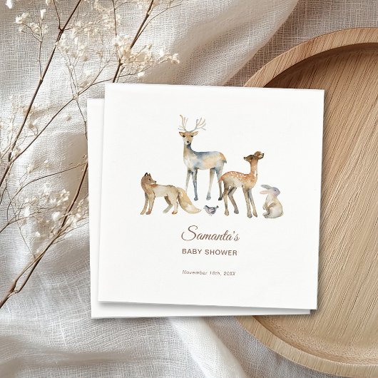 Dieren Bos Baby Shower Servet