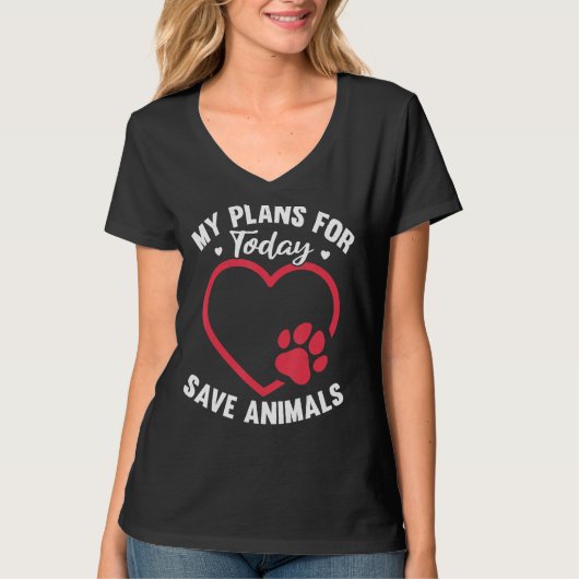Dieren boven mensen Reddingsconserv Dierenactivist T-shirt (Voorkant)