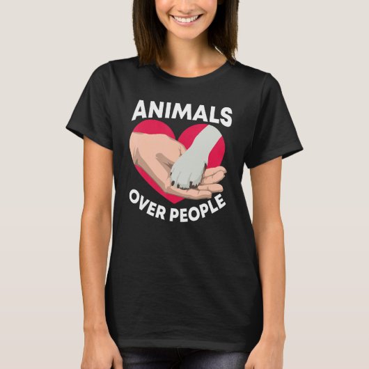 Dieren boven mensen Reddingsconserv Dierenactivist T-shirt (Voorkant)
