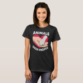 Dieren boven mensen Reddingsconserv Dierenactivist T-shirt (Voorkant volledig)