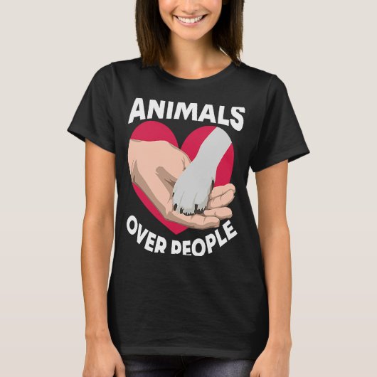 Dieren boven mensen Reddingsconserv Dierenactivist T-shirt (Voorkant)