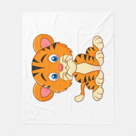 Dieren cartoon illustratie schattige tijger fleece deken