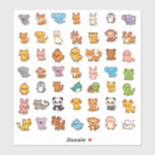dieren cartoon stickerpakket sticker (Vel)