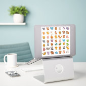 dieren cartoon stickerpakket sticker (Laptop op bureau)