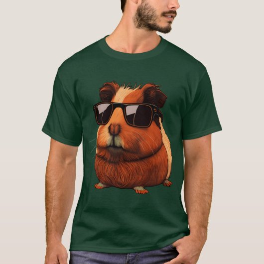 Dieren Cavia Draagt Zonnebril T-shirt (Voorkant)