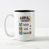 Dieren Checklist Monogram Tweekleurige Koffiemok (Links)