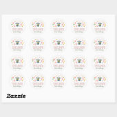 Dieren Circus | Waterverf Carnaval Verjaardagsfees Ronde Sticker (Vel)