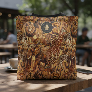 Dieren Collage Safari Meisjesuitje ID1149 Tote Bag