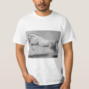 Dieren Curvet Paard Sjabloon Mannen Modern Wit T-shirt