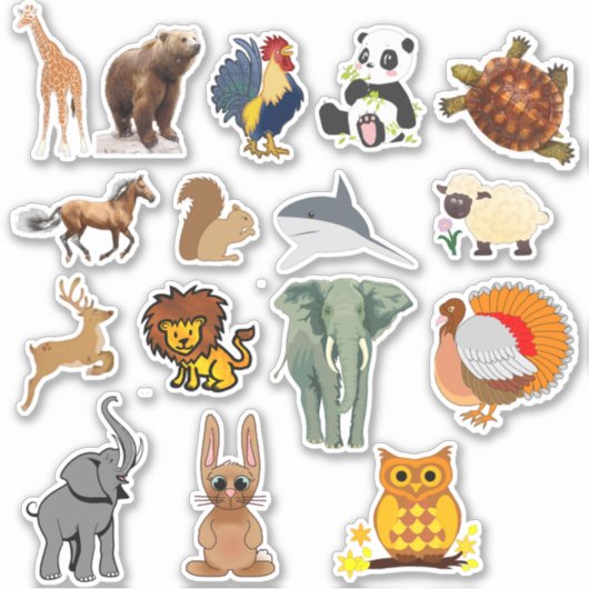 Dieren Decal Sticker Set (Voorkant)