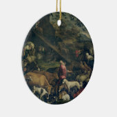 Dieren die de ark binnenkomen (olie op doek) keramisch ornament (Rechts)