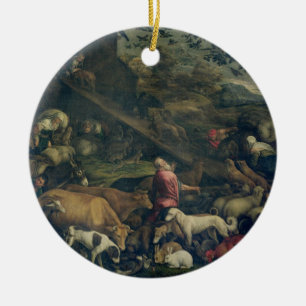 Dieren die de ark binnenkomen (olie op doek) keramisch ornament