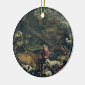 Dieren die de ark binnenkomen (olie op doek) keramisch ornament (Links)