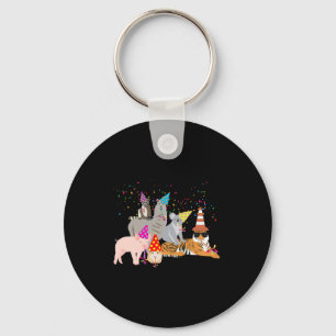 Dieren die feest vieren Schattige dieren die een f Sleutelhanger