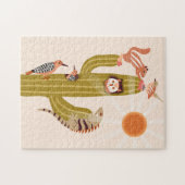 Dieren die leven in een cactus kinder puzzel (Horizontaal)