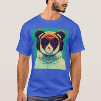 dieren die naar muziek luisteren ontspannend diere t-shirt