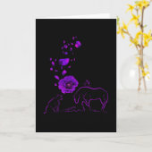 Dieren die ook dienden Paarse Klaproos-herdenking Kaart (Gele Bloem)