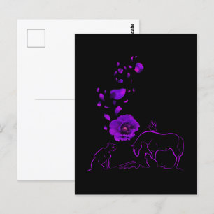 Dieren Die Ook Paarse Klaproos Herdenkings- Gesche Briefkaart