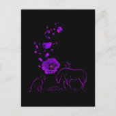 Dieren die ook paarse klaproos-herdenkingslint dro briefkaart (Voorkant)