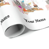 Dieren die partij zijn - Dieren op geboortedag Cadeaupapier (Rol Hoek)