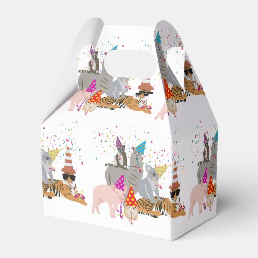 Dieren die partij zijn - Schuddieren met een parti Bedankdoosjes (Achterkant)