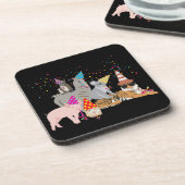 Dieren die partij zijn - Schuddieren met een parti Bier Onderzetter (Linkerzijde)