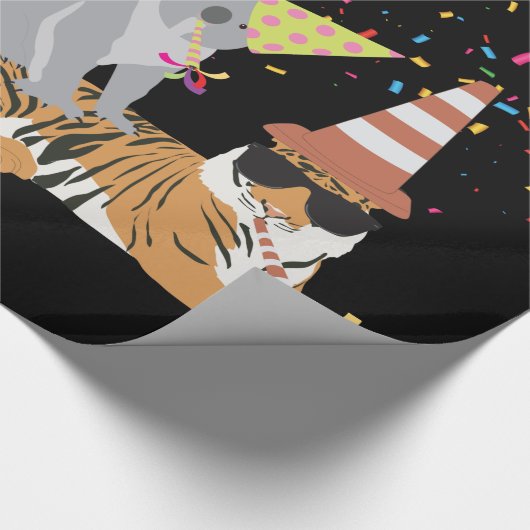 Dieren die partij zijn - Schuddieren met een parti Cadeaupapier (Hoek)