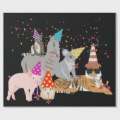 Dieren die partij zijn - Schuddieren met een parti Cadeaupapier (Vlak)