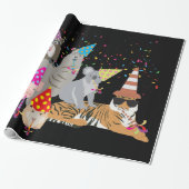 Dieren die partij zijn - Schuddieren met een parti Cadeaupapier (Uitgerold)