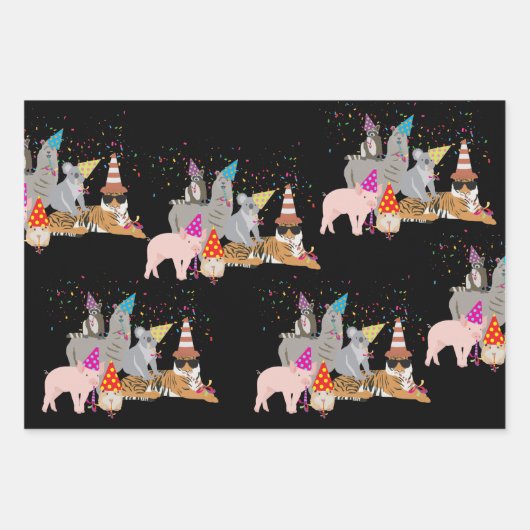Dieren die partij zijn - Schuddieren met een parti Inpakpapier Vel (Voorkant)