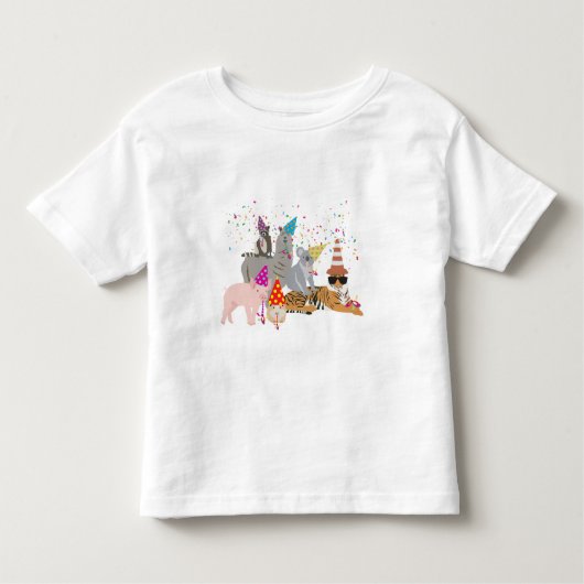 Dieren die partij zijn - Schuddieren met een parti Kinder Shirts (Voorkant)