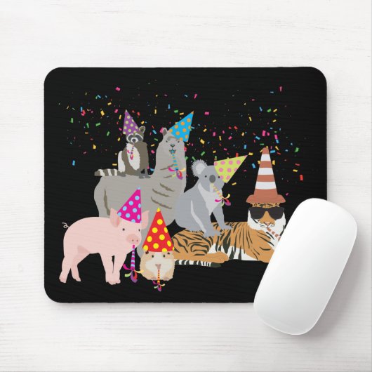 Dieren die partij zijn - Schuddieren met een parti Muismat (Met muis)