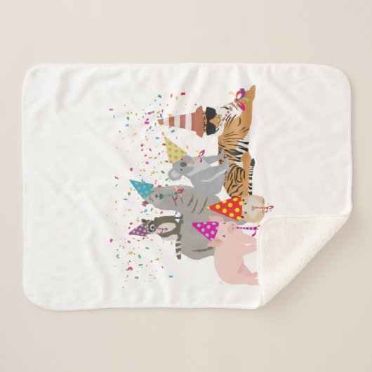 Dieren die partij zijn - Schuddieren met een parti Sherpa Deken (Voorkant (horizontaal))