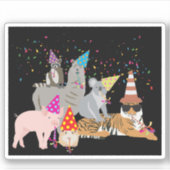 Dieren die partij zijn - Schuddieren met een parti Sticker (Voorkant)