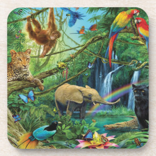 Dieren die samenleven werpen kussen bier onderzetter