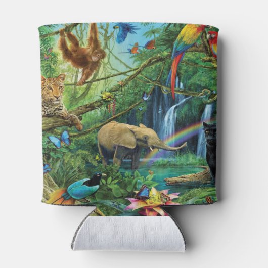 Dieren die samenleven werpen kussen blikjeskoeler (Achterkant)