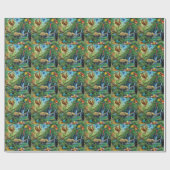 Dieren die samenleven werpen kussen cadeaupapier (Vlak)