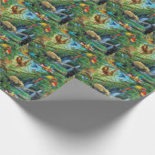 Dieren die samenleven werpen kussen cadeaupapier (Hoek)