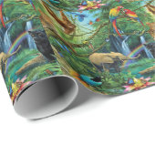 Dieren die samenleven werpen kussen cadeaupapier (Rol Hoek)