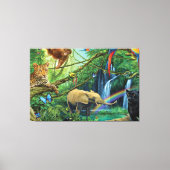 Dieren die samenleven werpen kussen canvas afdruk (Voorkant)