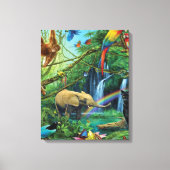 Dieren die samenleven werpen kussen canvas afdruk (Voorkant)